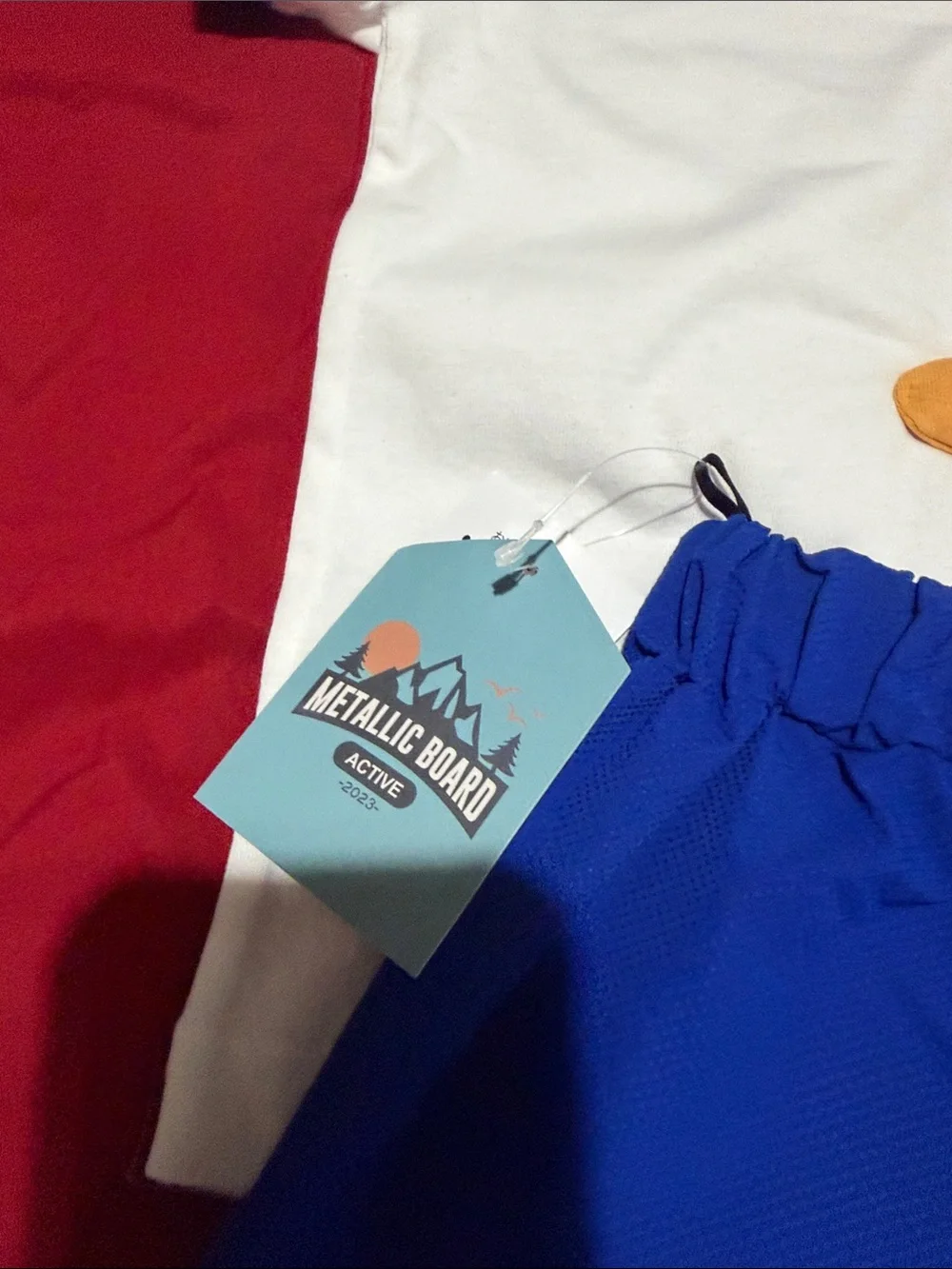 White Duck Face Tee with Royal Blue Trim & Royal Blue Shorts